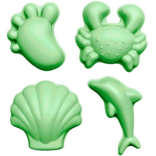 Silikonowe Foremki do piasku 4 szt. Scrunch - Pastelowy Zielony 1.jpg