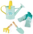 Mały ogrodnik Zestaw narzędzi ogrodowych z konewką niebieski kolekcja 2019, Janod 1.jpg