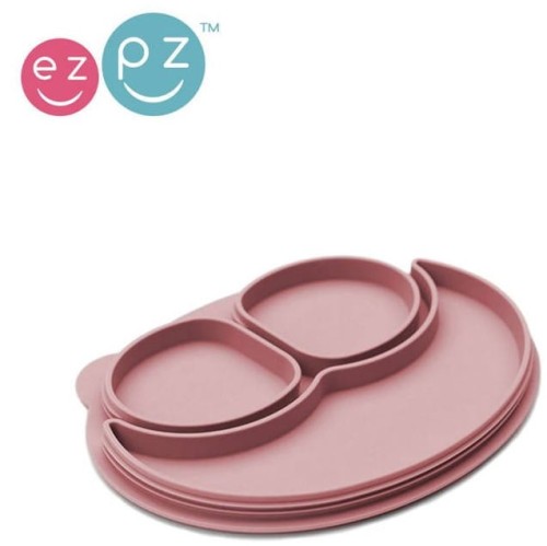 EZPZ Silikonowa pokrywka do małego talerzyka Mini Mat pastelowy róż.jpg