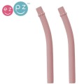 EZPZ Zestaw uzupełniających silikonowych słomek do kubeczka Mini Cup 2 szt. pastelowy róż.jpg