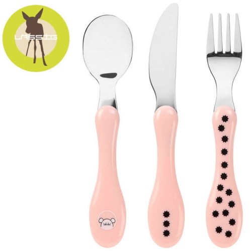 Lassig Zestaw sztućców ze stali nierdzewnej 3 el. Little Chums Mysz_1.jpg