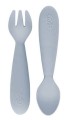 EZPZ Komplet silikonowych sztućców Mini Utensils pastelowa szarość_1.jpg