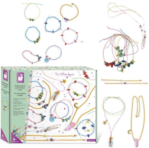 Zestaw kreatywny do tworzenia biżuterii z kamieniami przynoszącymi szczęście 8+ Janod.jpg