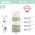 BEABA Pojemniki na mleko w proszku 4 komory cotton white sage green 3.jpg