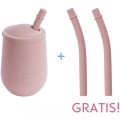 EZPZ Silikonowy kubeczek ze słomką Mini Cup + Straw Training System 120 ml + 2 słomki GRATIS pastelowy róż 1.jpg