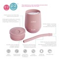 EZPZ Silikonowy kubeczek ze słomką Mini Cup + Straw Training System 120 ml + 2 słomki GRATIS pastelowy róż 3.jpg