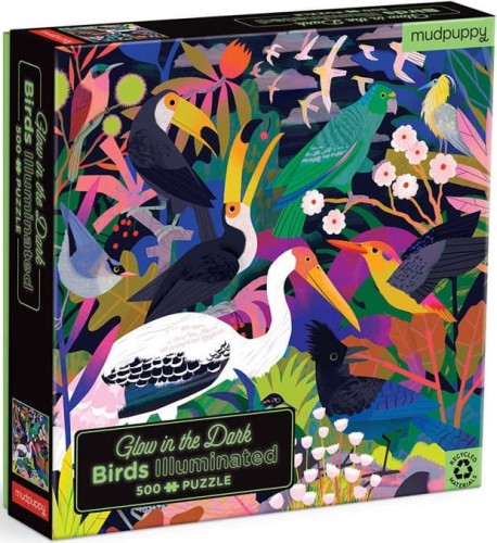 Mudpuppy Puzzle rodzinne świecące w ciemności Ptaki 500 elementów 8+.jpg