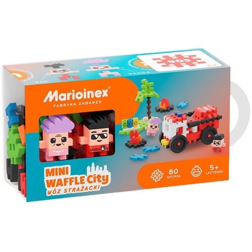 Marioinex Klocki Mini Waffle City - Wóz Strażacki 80 el. 1.jpg