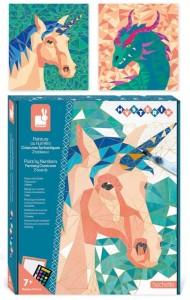 Zestaw kreatywny Malowanie po numerach Fantastyczne stworzenia 2 obrazy Misterix 7+ Janod