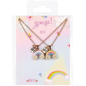 Souza! Naszyjniki przyjaźni dla dziewczynki 2 szt. BFF Tęcza