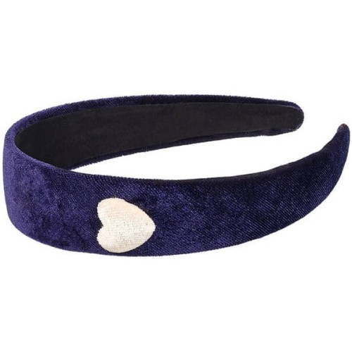 Souza! Szeroka pluszowa opaska do włosów Cailin granatowa 1.jpg