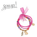 Souza! Potrójna bransoletka z koralików z pszczółką Sula różowa 2.jpg