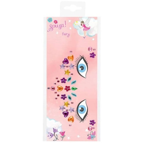 Souza! Naklejki kryształki 3D na twarz dla dziewczynki Wróżka 30+ szt. 1.jpg