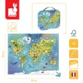 Janod Puzzle w walizce Mapa świata 100 elementów 6+ Made in France 2.jpg