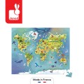 Janod Puzzle w walizce Mapa świata 100 elementów 6+ Made in France 4.jpg