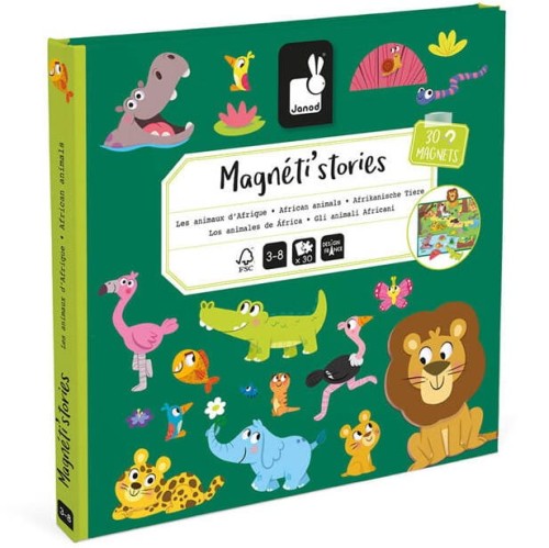 Janod Magnetyczna układanka Afrykańskie zwierzęta Magneti'stories 3+ 1.jpg