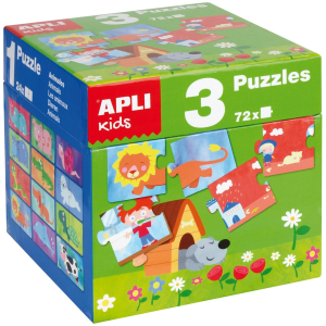 Zestaw Puzzli dla dzieci 3w1 Apli Kids