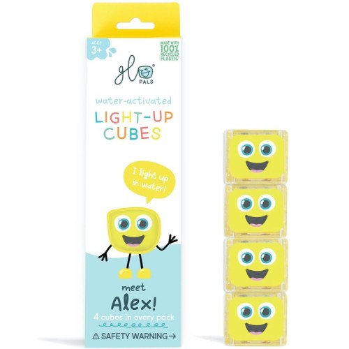 Glo Pals Kostki sensoryczne świecące w wodzie Alex - zabawka kąpielowa kolor żółty 1.jpg