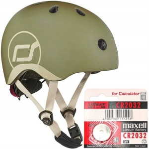 SCOOTANDRIDE Kask XXS-S dla dzieci 1-5 lat Olive + Bateria