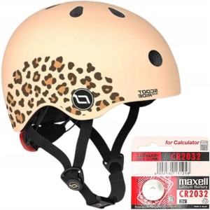 SCOOTANDRIDE Kask XXS-S dla dzieci 1-5 lat Leopard + Bateria - 4happy