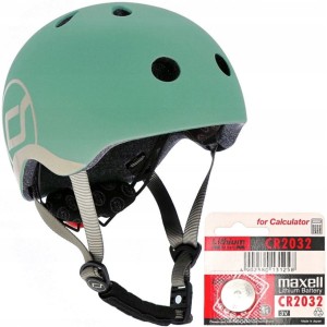 SCOOTANDRIDE Kask XXS-S dla dzieci 1-5 lat Forest + Bateria