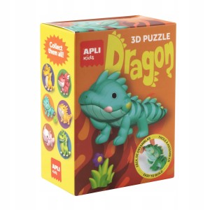 Puzzle 3D Dla Dzieci Z Serii Smoki - Turkusowy Apli Kids