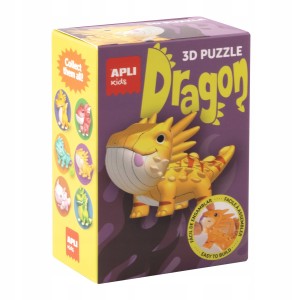 Puzzle 3D Dla Dzieci Z Serii Smoki - Pomarańczowy Apli Kids